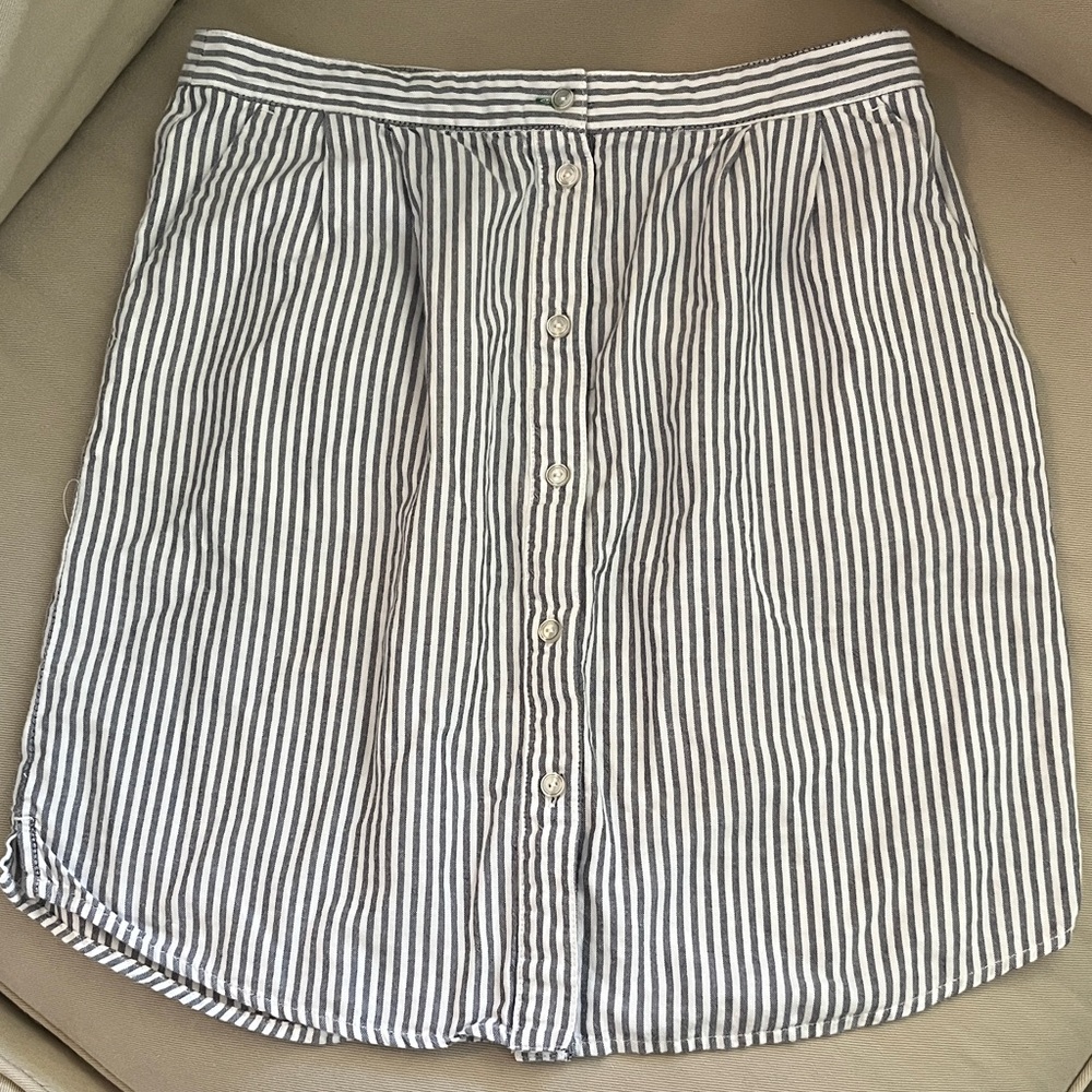 Tommy Hilfiger Blue and White Striped Mini Skirt